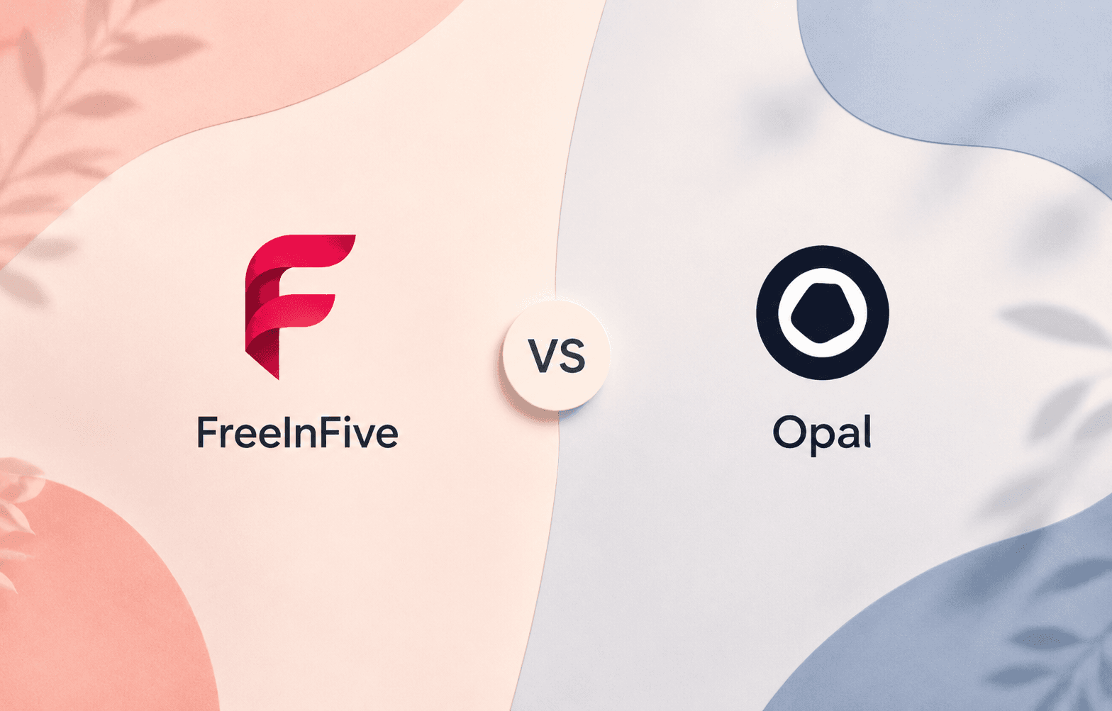FreeInFive vs Opal screen time app comparison graphic showing both app logos side by side.